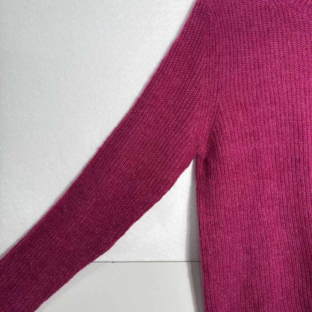 New‎ BANANA REPUBLIC magenta bright pink wool blend  sweater Large -NWT!